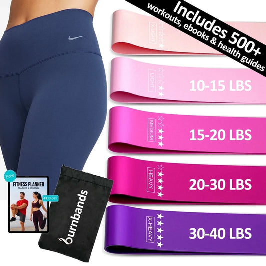 Burn Bands  Loop Bands Set of 5 with Carry Bag