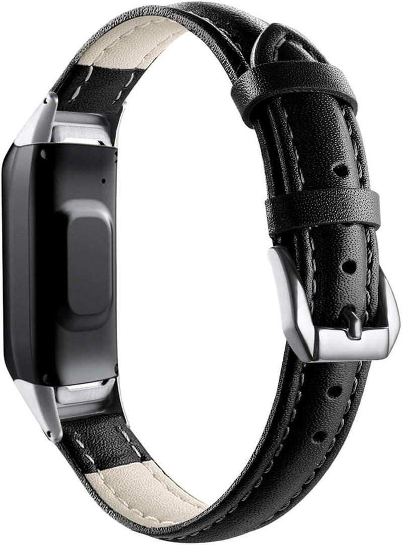 Compatible with Samsung Galaxy Fit Bands, Adjustable Soft Leather Wristband Replacement Watch Band Strap Accessory Bracelet for Samsung Galaxy Fit SM-R370 Fitness Smartwatch,Large Small