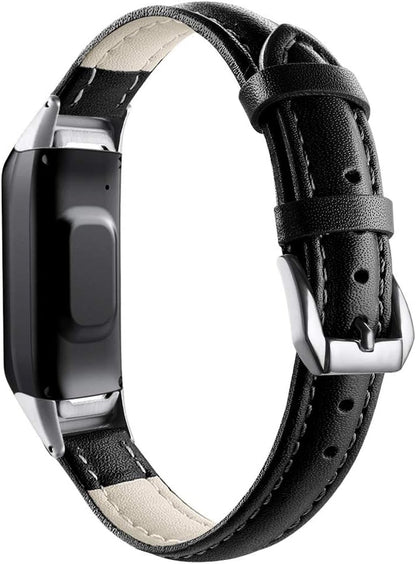 Compatible with Samsung Galaxy Fit Bands, Adjustable Soft Leather Wristband Replacement Watch Band Strap Accessory Bracelet for Samsung Galaxy Fit SM-R370 Fitness Smartwatch,Large Small